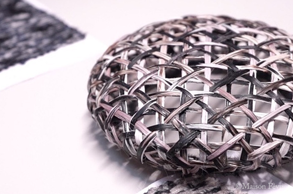 headpiece weaved in feather for Dior Haute Couture